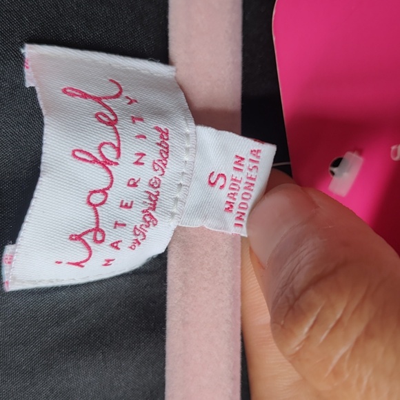 Isabel Maternity Black and White Floral Long Sleeve Dress NWT Size S Sheer Lined - Picture 3 of 9